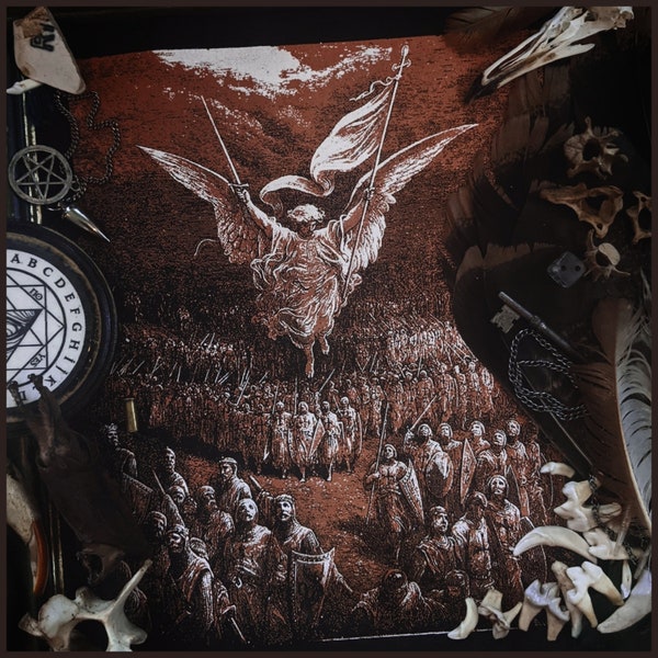 Angel of War Patch // Gothic Art Screen Printed on Canvas for Jackets and Wall Art