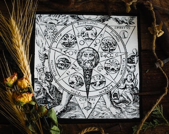 Alchemy Patch // Occult Art Screen Printed on Canvas for Jackets and Wall Art