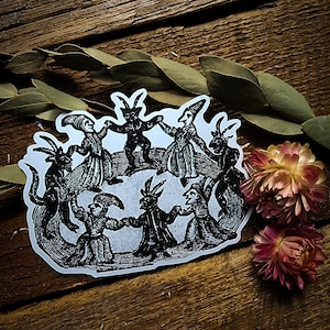 Witches dancing with devils Sticker