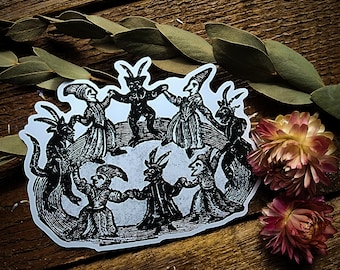 Witches dancing with devils Sticker