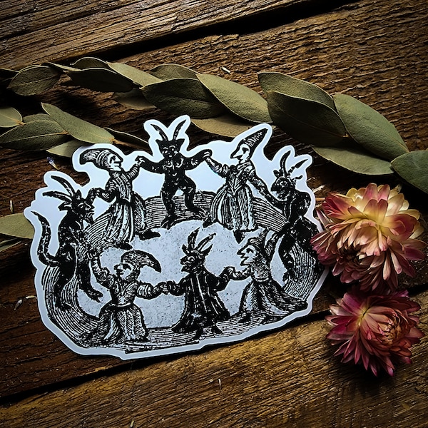 Witches dancing with devils Sticker