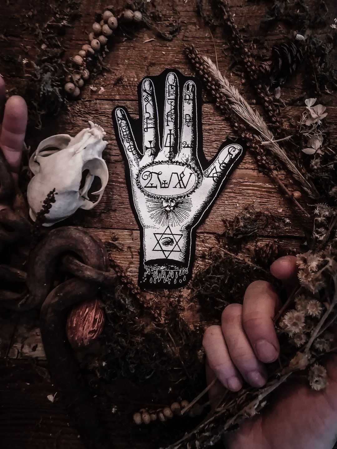 Esoteric Patch Palmistry Patch // Occult Art Printed on Canvas for Jackets Patches and ...