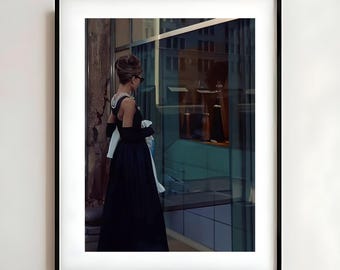 Audrey Hepburn 'Breakfast at Tiffany's' Movie Poster: Retro Wall Art