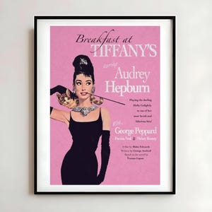 Vintage Audrey Hepburn Wall Art, Matte Vertical Posters for Home Decor, Classic Movie, Gift for Film Lovers, Breakfast at Tiffany&#39;s