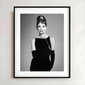 Classic Film Glamour Matte Vertical Posters, Audrey Hepburn, Vintage Decor, Home Wall Art, Great for Gift, Breakfast at Tiffany&#39;s