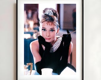 Audrey Hepburn Movie Poster: Elegant Vintage Film Art, Breakfast at Tiffany's