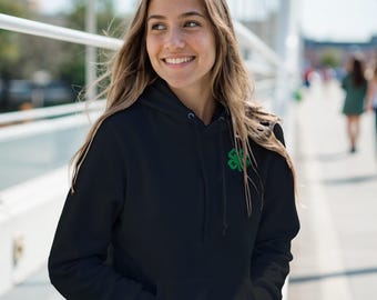 Sudadera con capucha 4H Cloverleaf: sudadera de mezcla de algodón del club 4-H