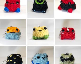 Llavero de rana dardo venenosa de crochet