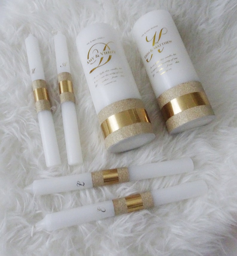 Silver Unity candle set Gold Silver Rose gold Wedding Candle Etsy