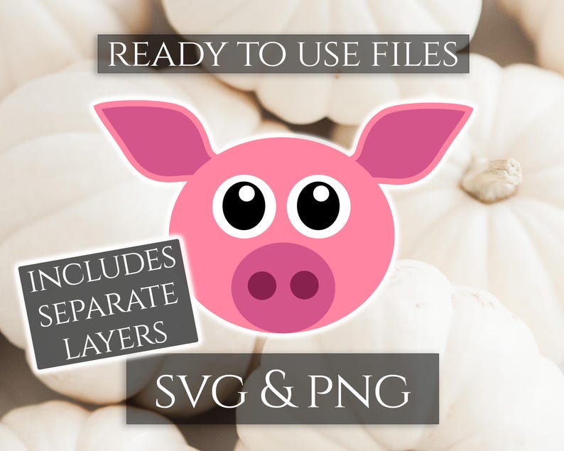 Download Pink Pig SVG Baby Pig Svg Pig Clipart Farm Svg Cute Pig | Etsy