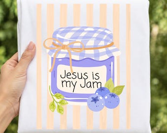 Gesù nella mia marmellata PNG / Design cristiano per sublimazione / Versetto biblico PNG / Download digitale a tema religioso