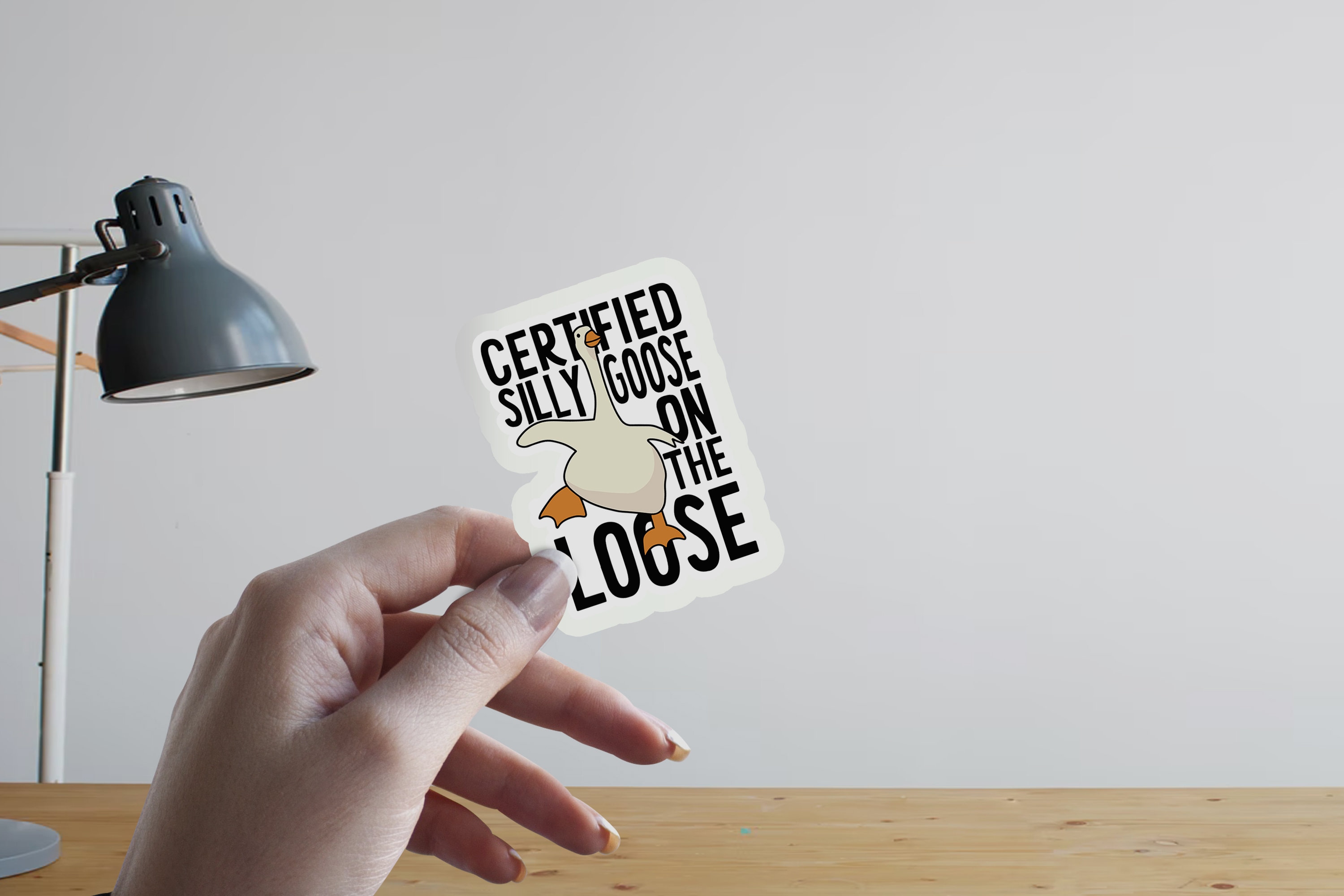 Certified Silly goose ID Sticker for Sale by MonicaEDesignz