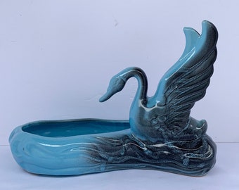 Swan Planter - Shallow Planter - Succulent Planter - Indoor Planter - MCM - California Pottery?