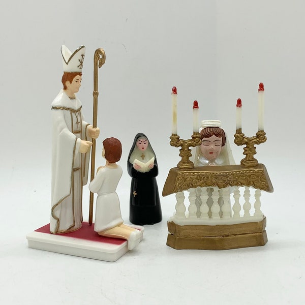 Vintage Religious Cake Toppers - First Communion - Christian Cake Decorations