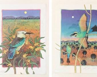 Pair of Jo Anne Hook Signed and Numbered Serigraphs - Australian