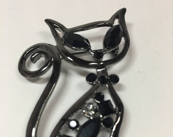 Vintage kitty cat brooch