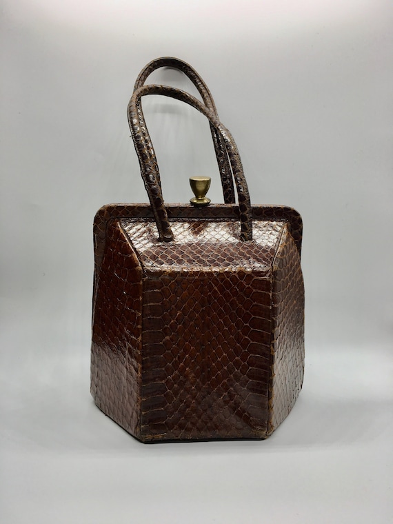 Antique Snake skin handbag - Circa 1940s - image 1