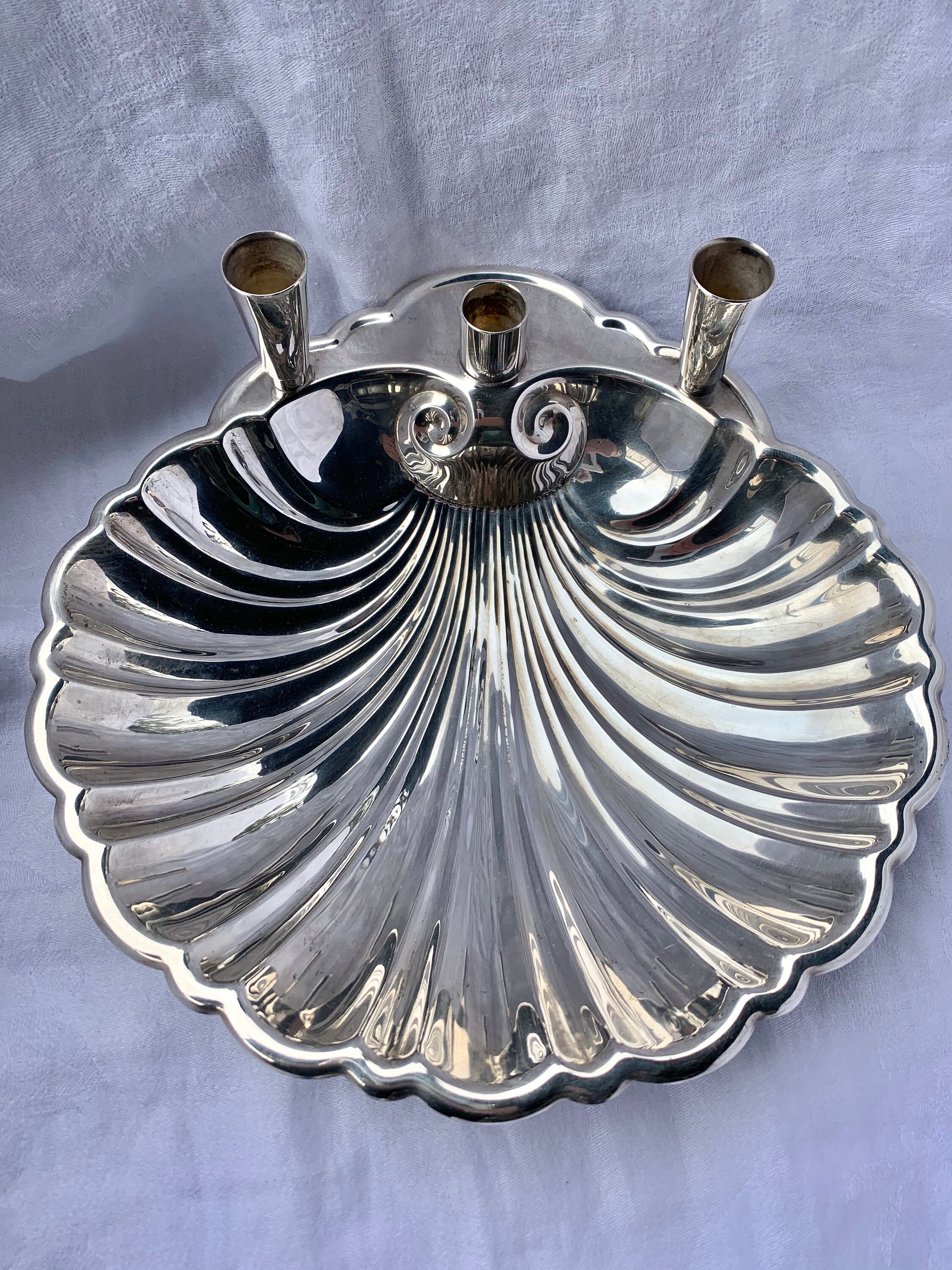 Sheffield Silver USA Clamshell Dish Serving Dish Candle Etsy