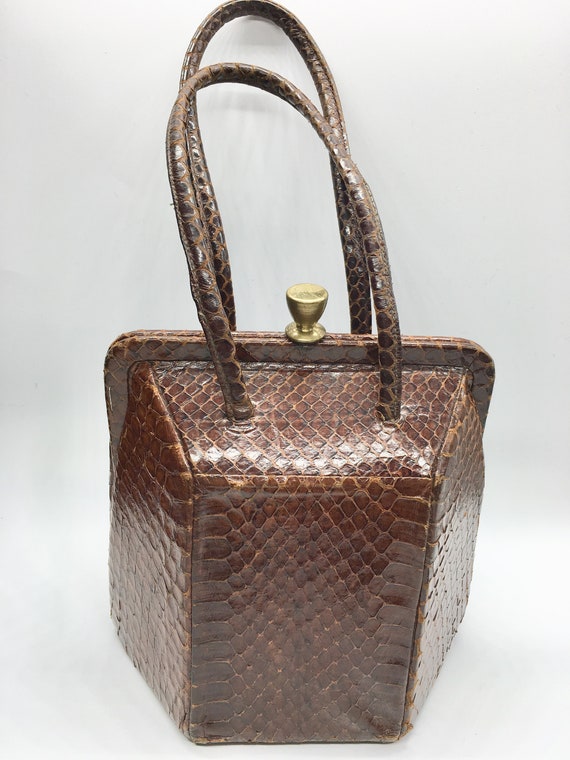 Antique Snake skin handbag - Circa 1940s - image 2