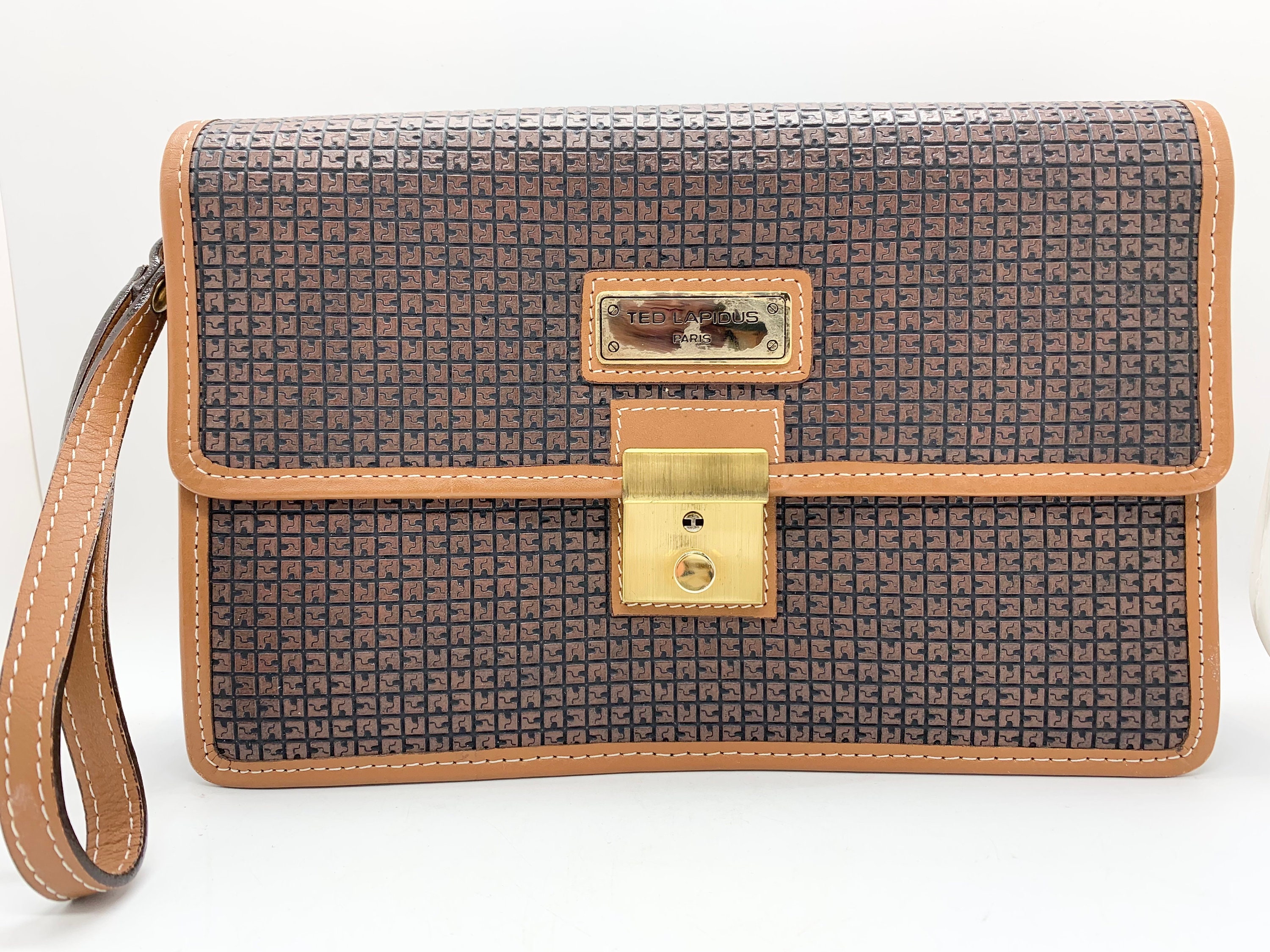 TED LAPIDUS vintageジレ ベスト LAILATOKIO Ted Lapidus - Paris - Handled Clutch Purse - Wristlet - Swing