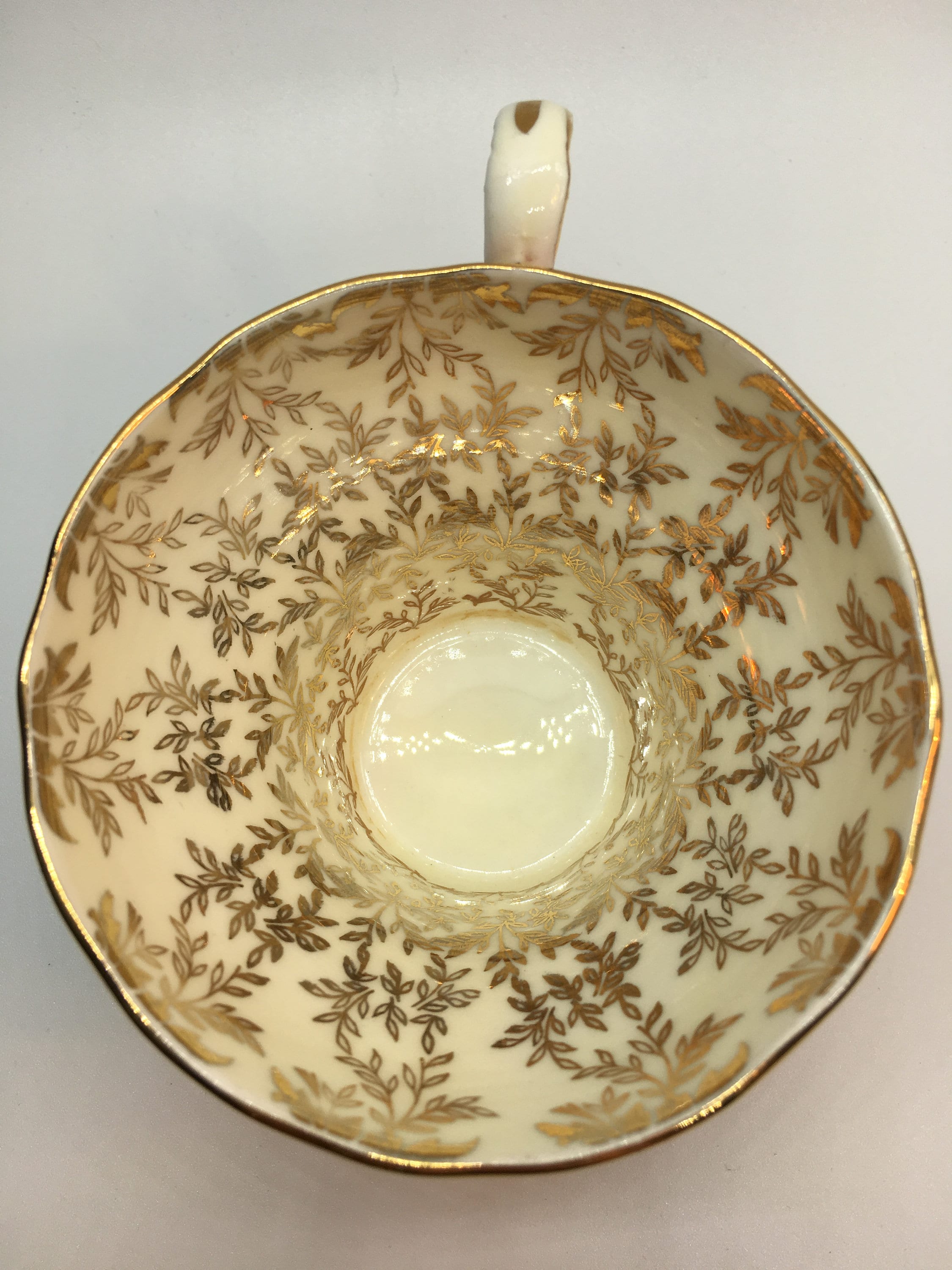 Aynsley, Bone China Cup and Saucer - Raspberry Red / Burgundy With