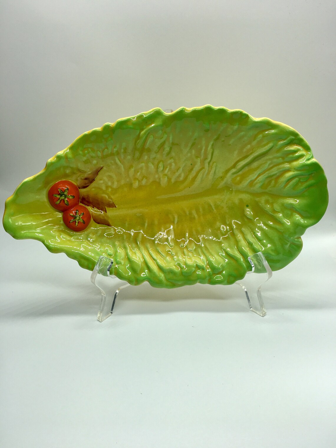 Carlton Ware Cabbage / Lettuce Leaf Serving Dish with Tomatoes Etsy
