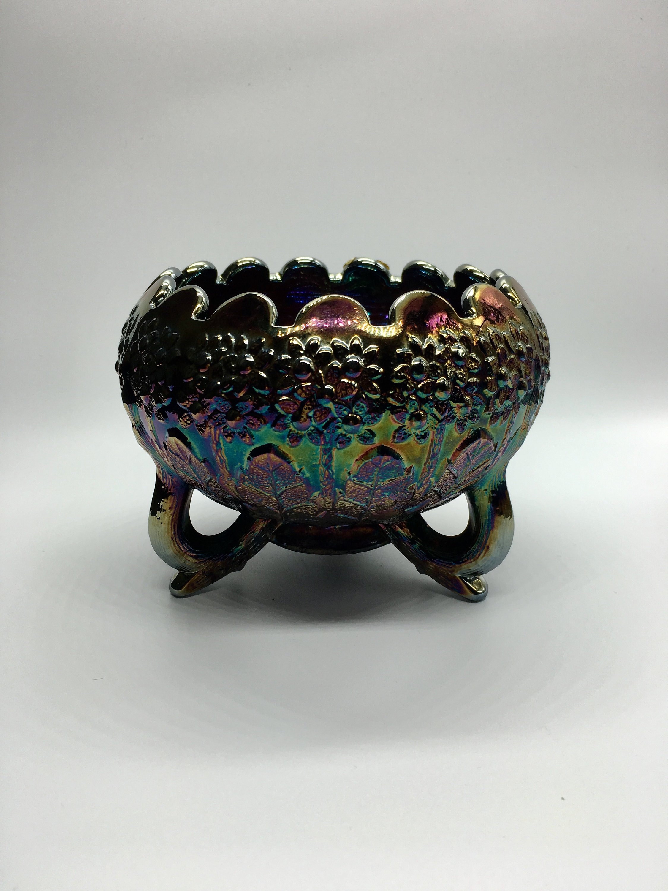 Fenton Carnival Glass Footed Bowl - Fenton