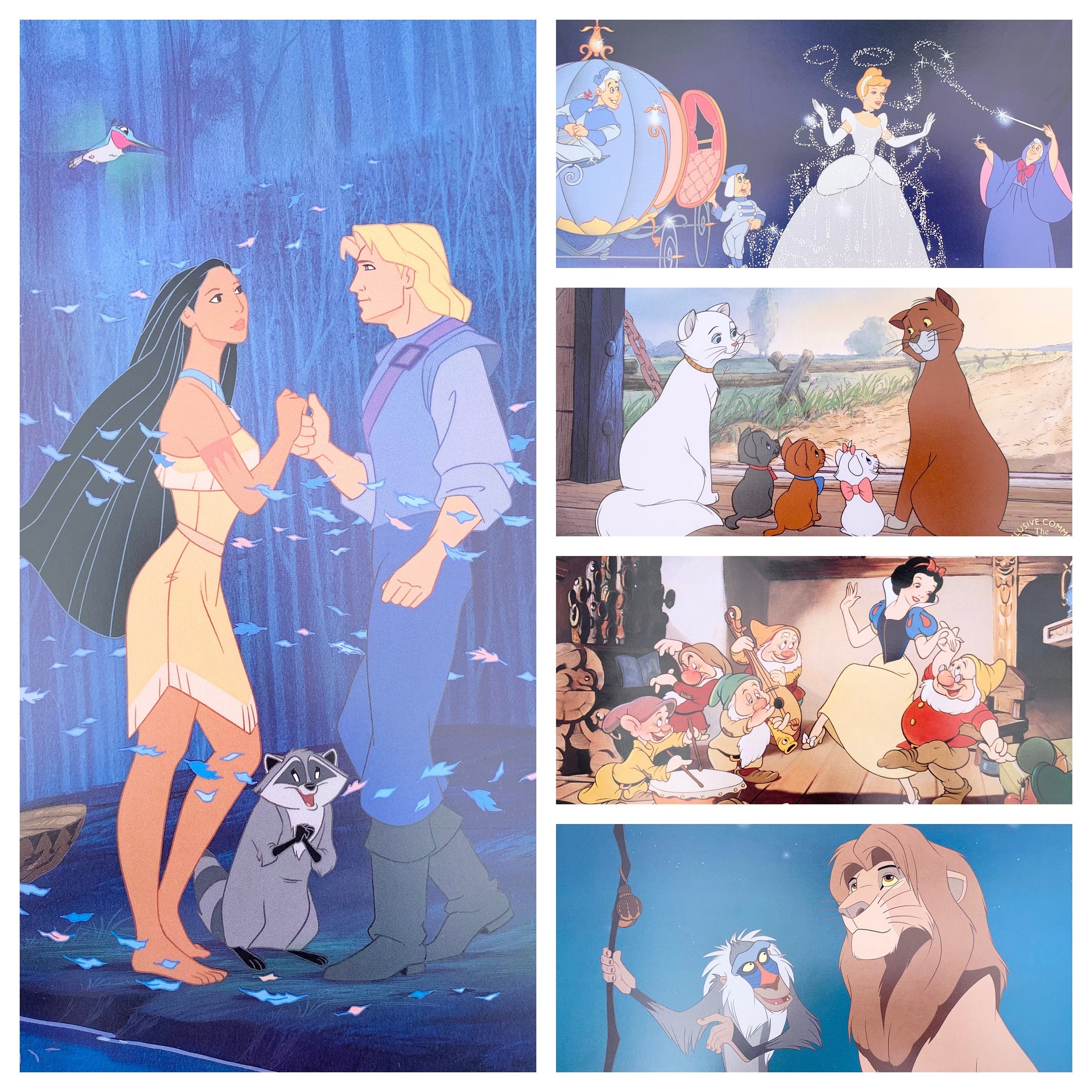 The Disney Store Exclusive Commemorative Lithographs Set Etsy