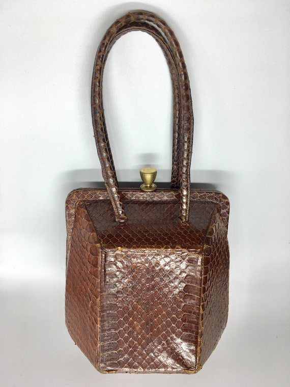 Antique Snake skin handbag - Circa 1940s - image 9