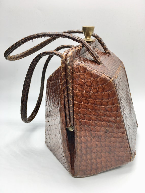 Antique Snake skin handbag - Circa 1940s - image 3