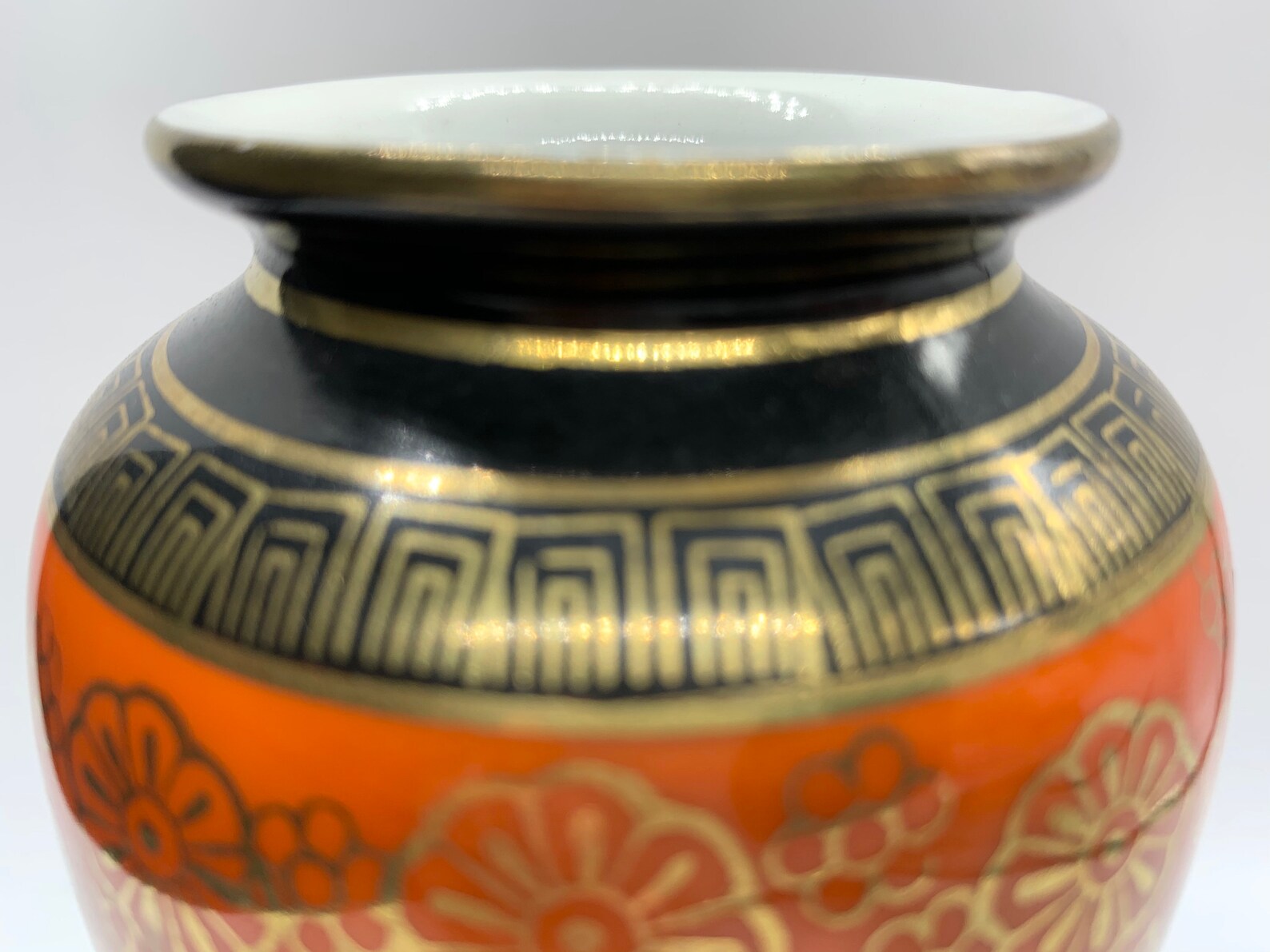 Antique Hand Painted Orange Vase Made in Japan Small Etsy Canada