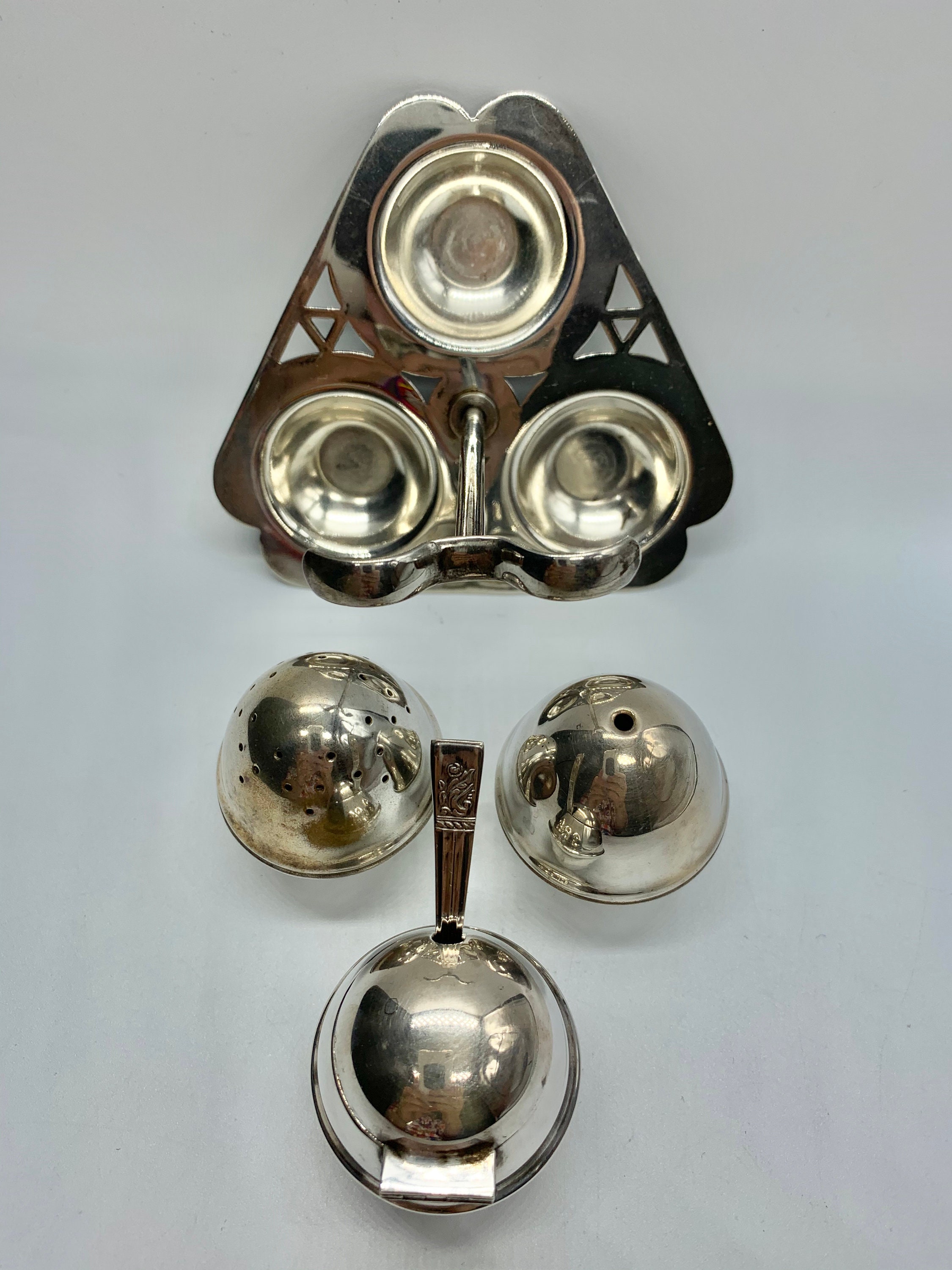 Antique Edwardian Condiment or Cruet Set - Angora Silver Plate ...
