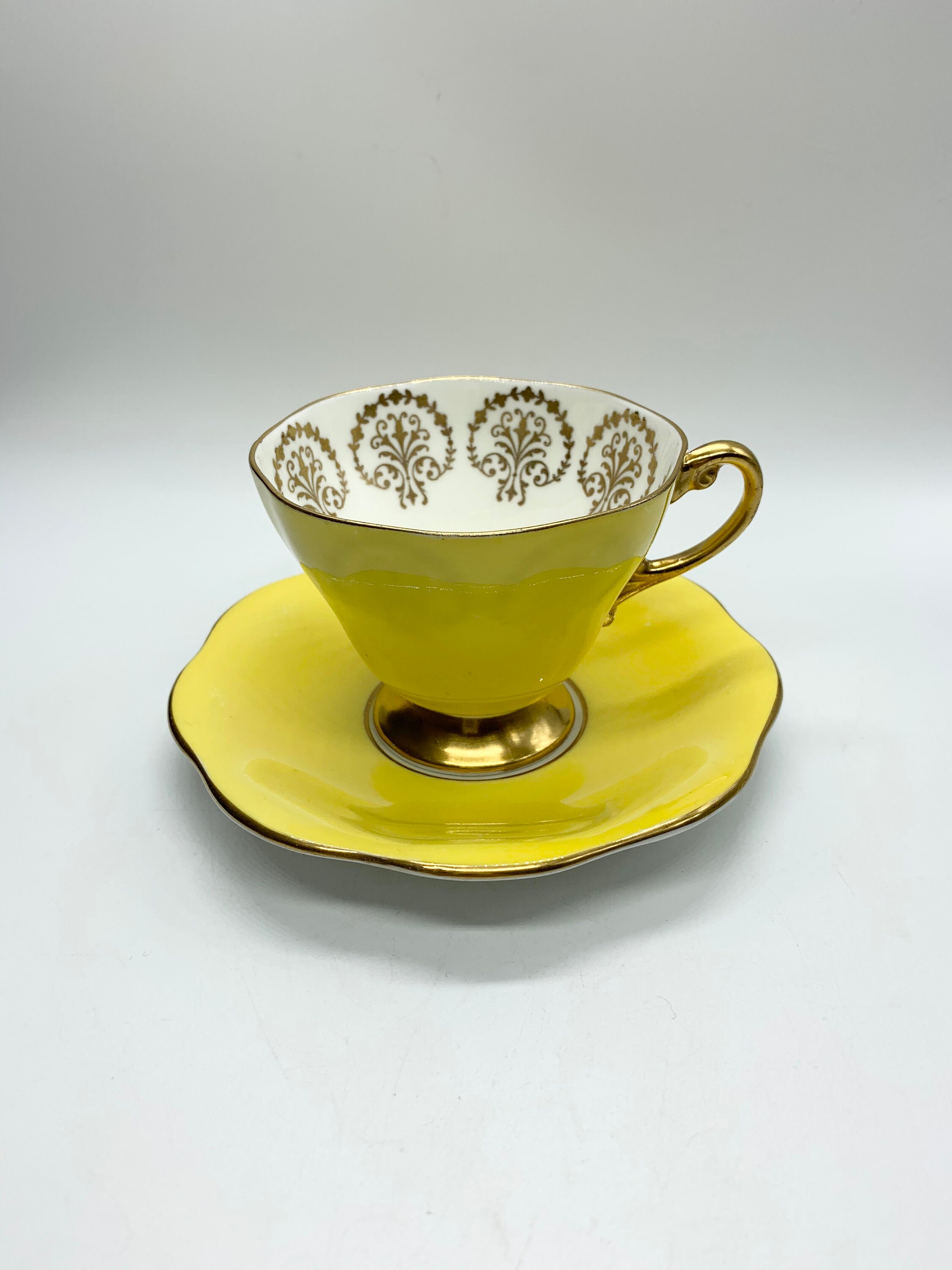 EB Foley Bone China Tea Cup and Saucer Brilliant Yellow | Etsy