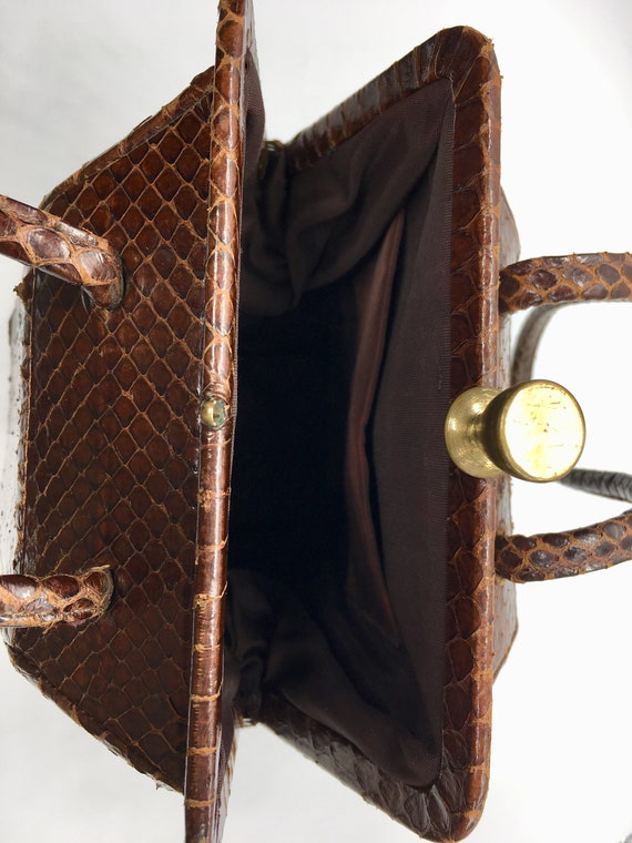 Antique Snake skin handbag - Circa 1940s - image 4