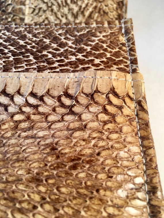 Cobra skin clutch purse / evening bag - Circa 198… - image 9