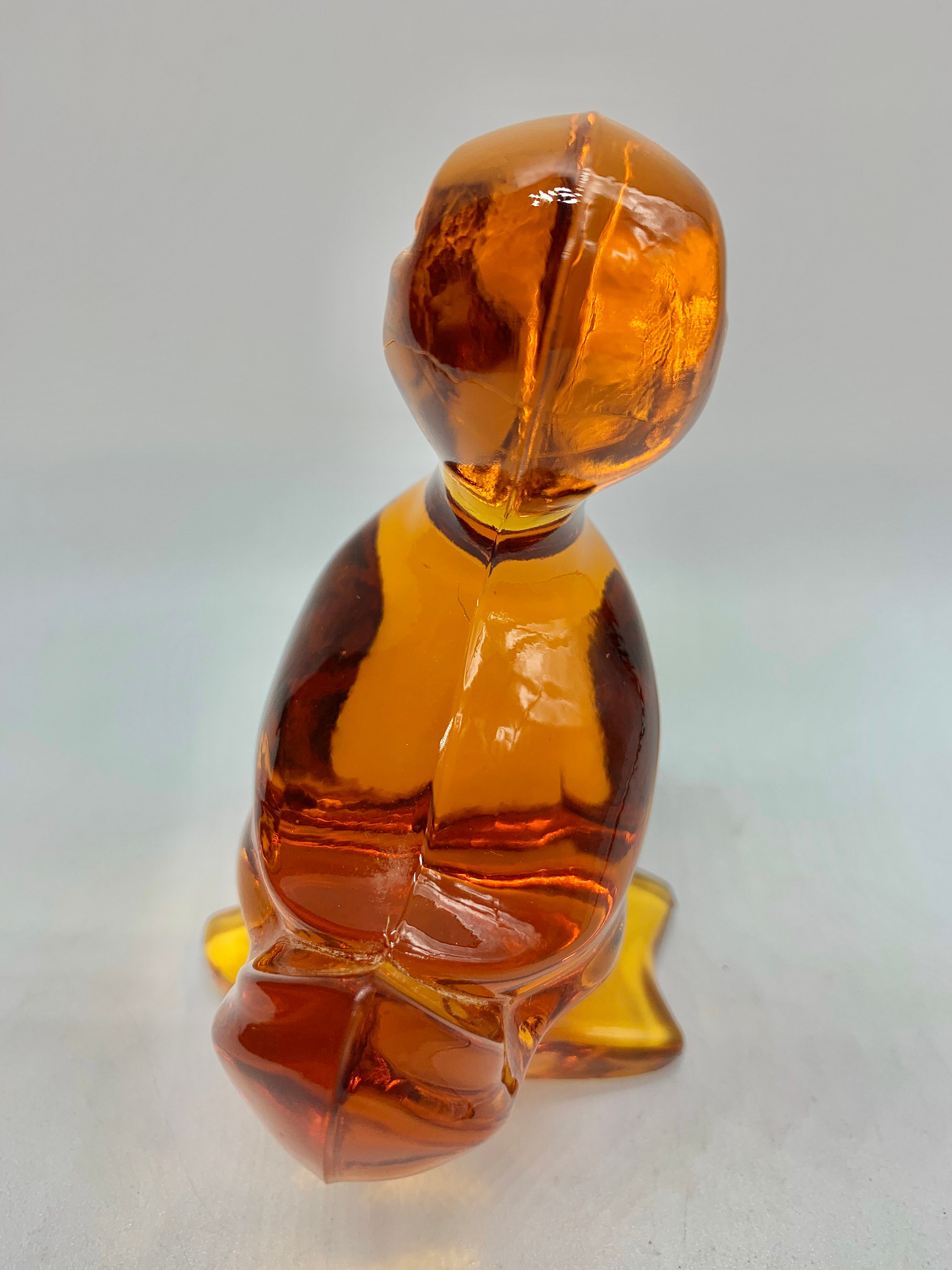 Fostoria Amber Glass Duck Made in USA | Etsy