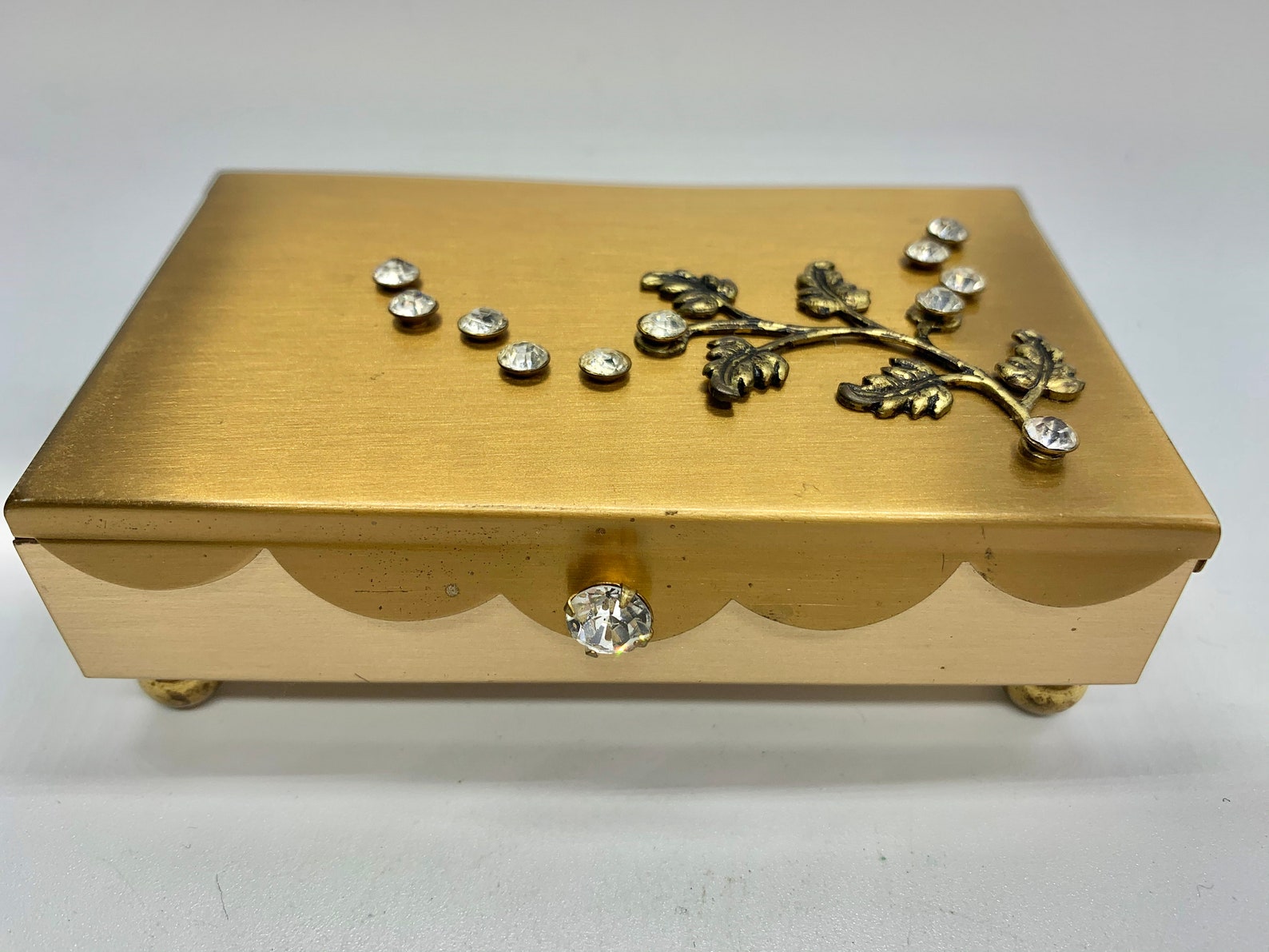 Gold Tone Product NYC Small Jewelry or Trinket Box Etsy