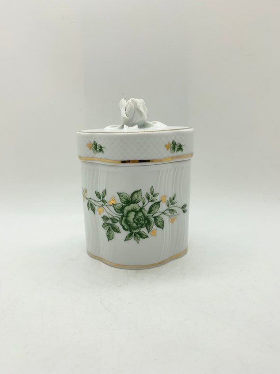 Hollohaza Covered Trinket Dish / Jar - 1777 Hollohaza Hungary - Made in Hungary