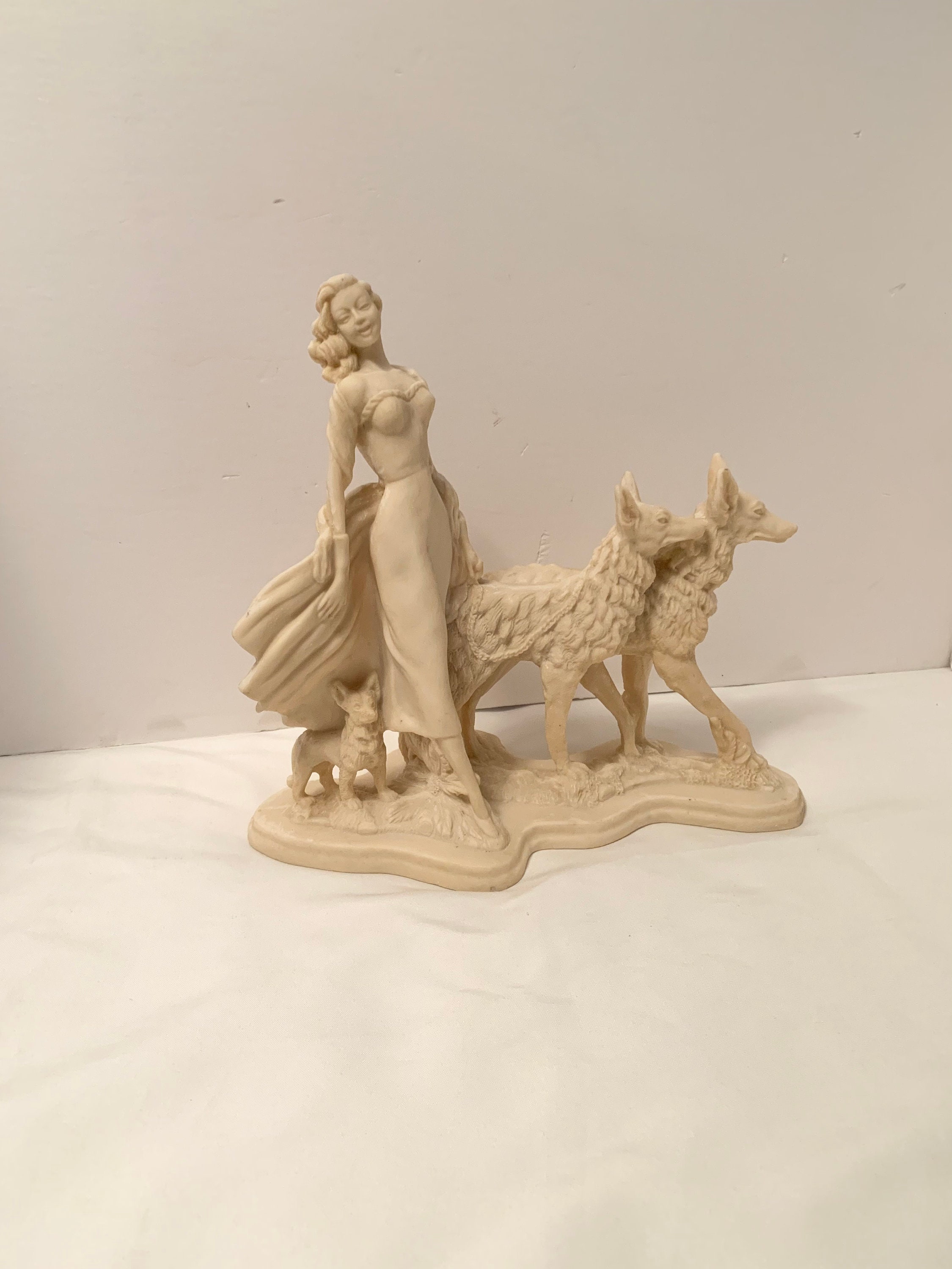 くう 希少美品LLADRO1278【ジェラシー】22cm【少女・羊・犬】 2026年