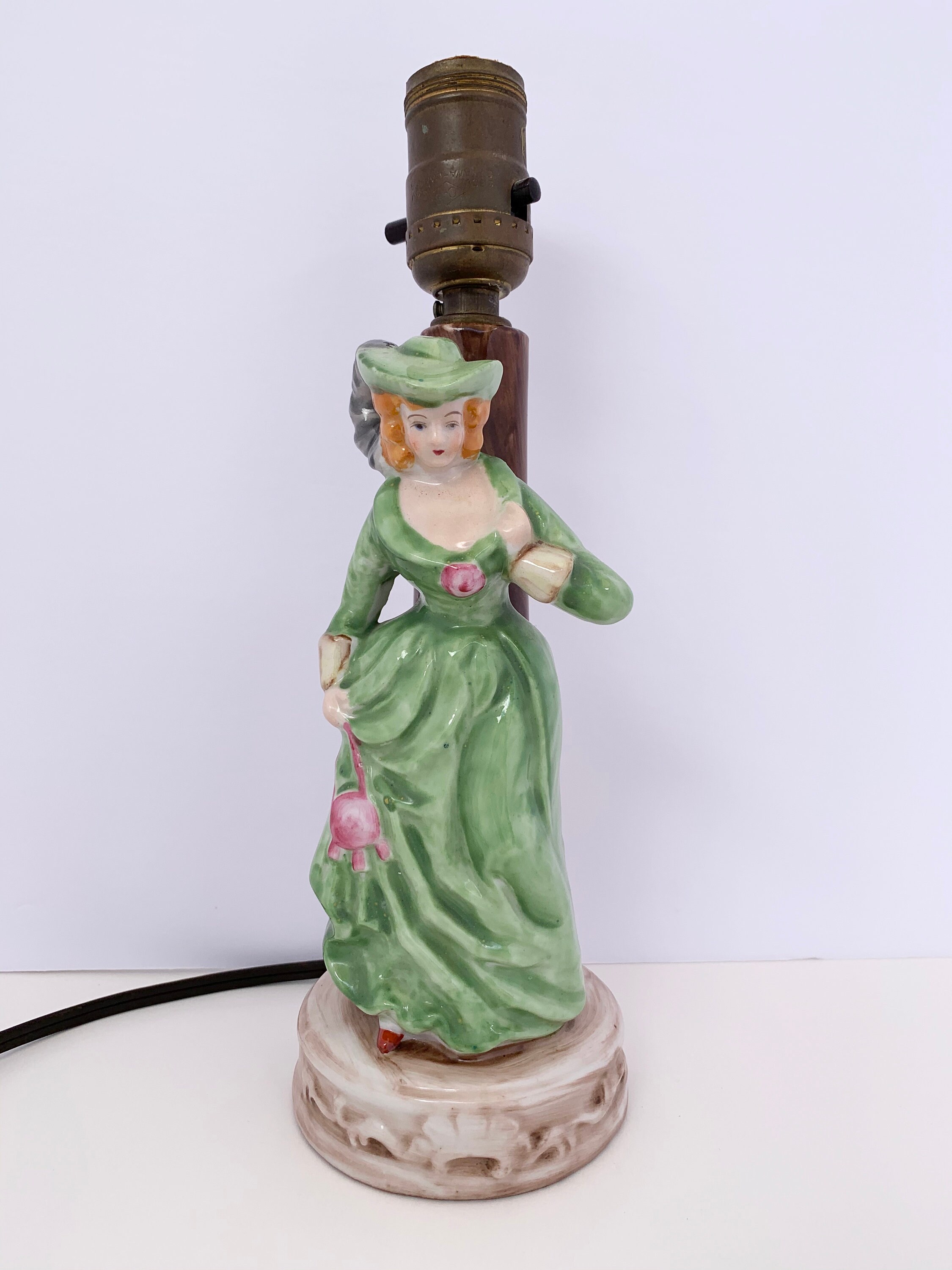 Yamaka Table Lamp - Occupied Japan - Lady in Green - Etsy Canada