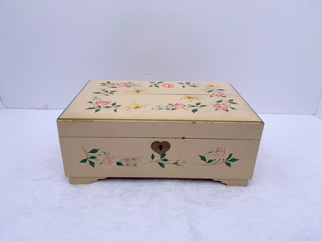 Antique Lacquerware Musical Jewelry Box Tokiwa Japan Etsy