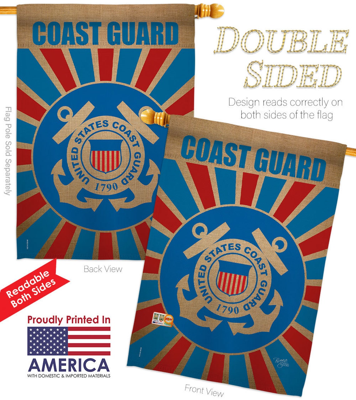 Coast Guard Garden Flag Armed Forces USCG Semper Paratus | Etsy