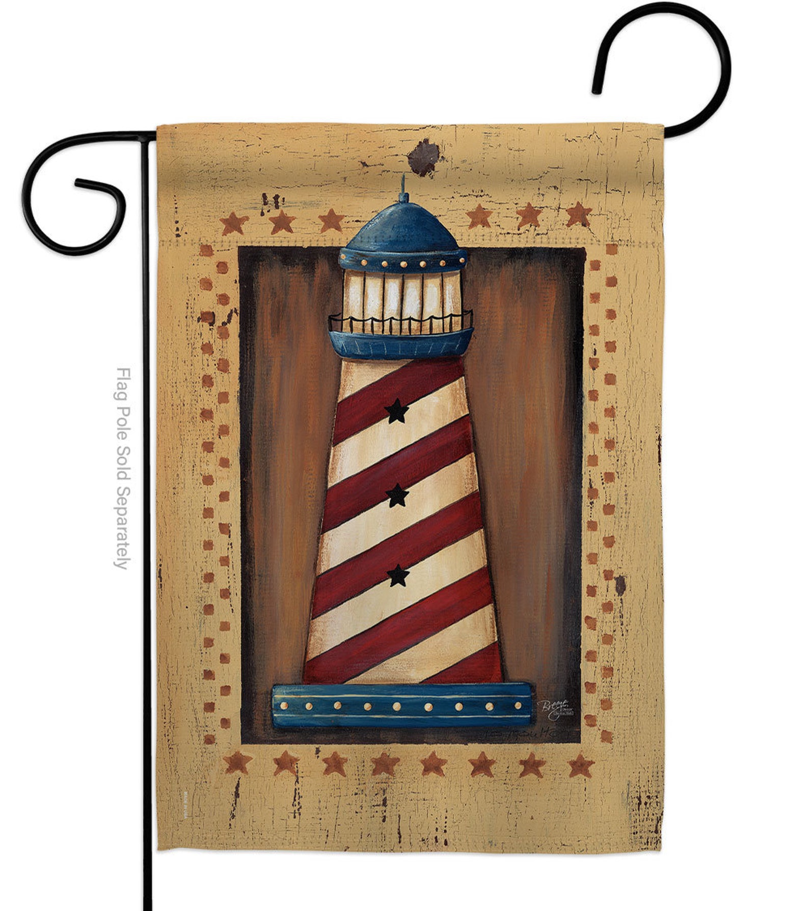 Patriotic Lighthouse Nautical Garden Flag Outdoor Decorative Etsy