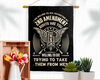 2nd Amendment My Right US Historic Garden Flag Outdoor Decorative Yard House Banner Double Sided-Readable Both Sides Made In USA