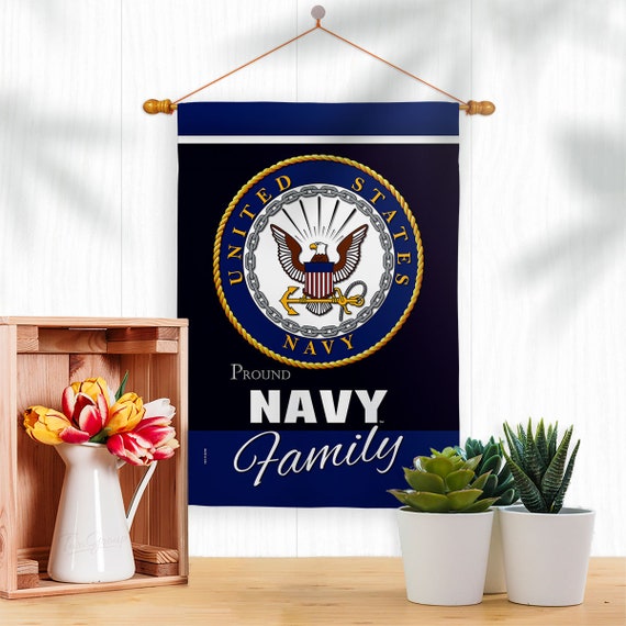 US Navy Proudly Family Garden Flag USN Armed Forces Military House Yard Banner 
