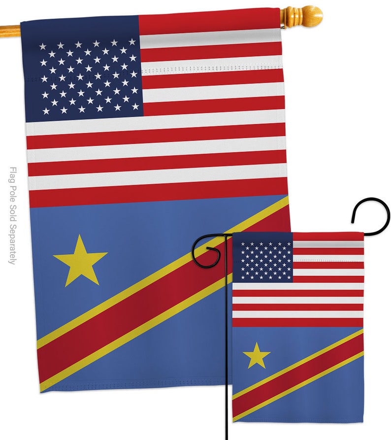 Democratic Republic of the Congo US Friendship Garden Flag Outdoor Decorative Yard House Banner Double Sided-Made In USA image 2