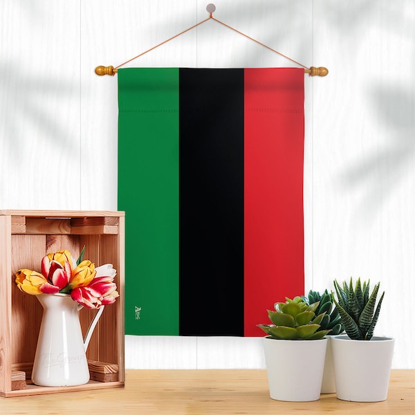 Pan African Juneteenth Garden Flag Outdoor Decorative Yard House Banner Double Sided-Readable Made in USA