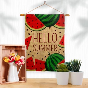 Watermelon Summer Garden Flag House Banner Double Sided-Readable Both Sides Made In USA