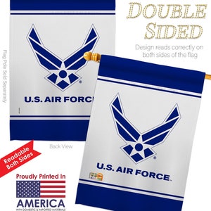US Air Force Garden Flag House Banner Double Sided-Readable Both Sides Made In USA image 3