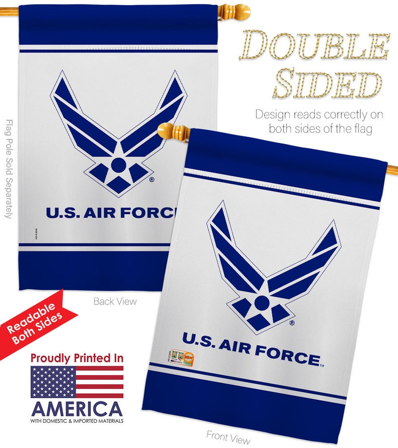 US Air Force Garden Flag House Banner Double Sided-Readable Both Sides Made In USA image 3